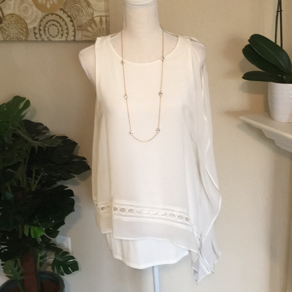 White House/Black Market White Two Layer Top